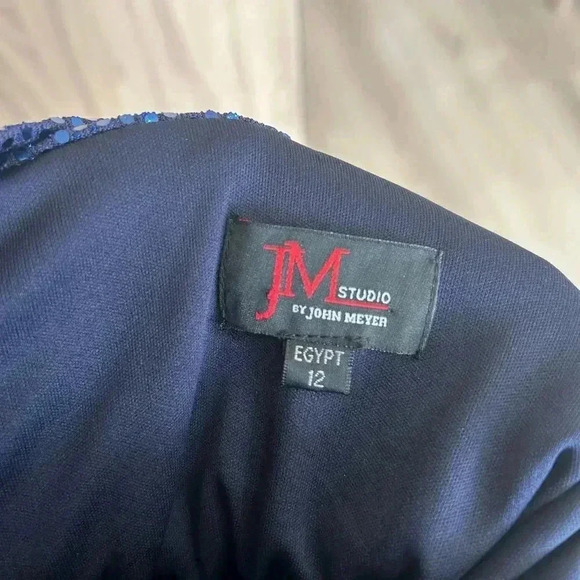 JM studio by John Meyer size 12 navy blue sequin festive dress elegant like new - Picture 6 of 7